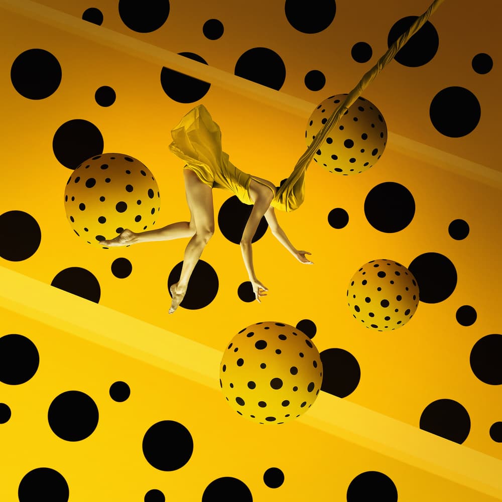 Yellow Polka Dot Dream by hardibudi — canvas wall art