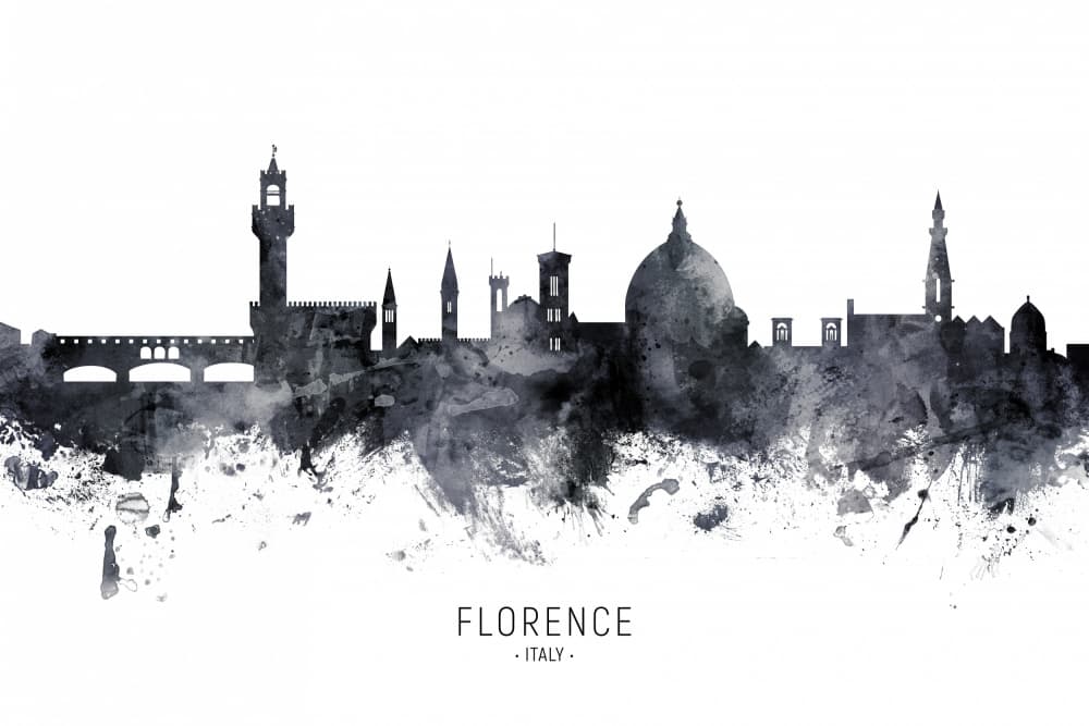Florence Cityscape Watercolor by Michael Tompsett — canvas wall art