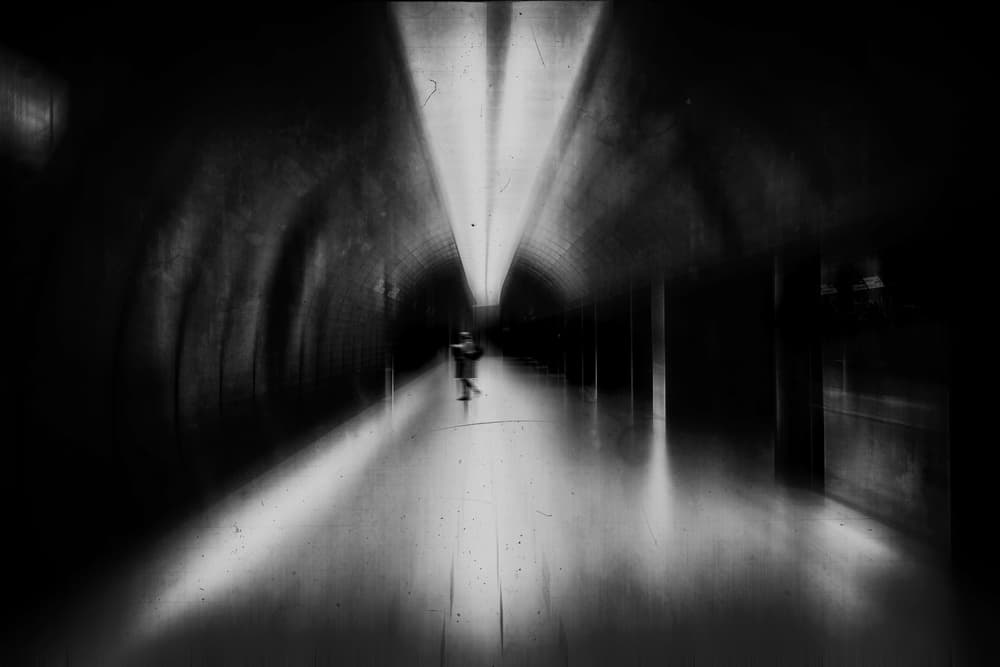 Dark Tunnel Walk by Adam Dauria ☂ — canvas wall art
