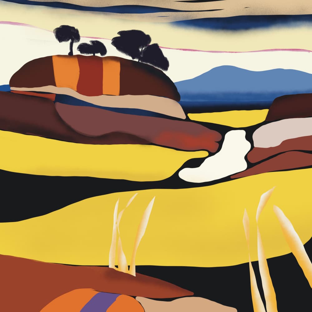 Golden Fields Landscape by Little Dean — canvas wall art