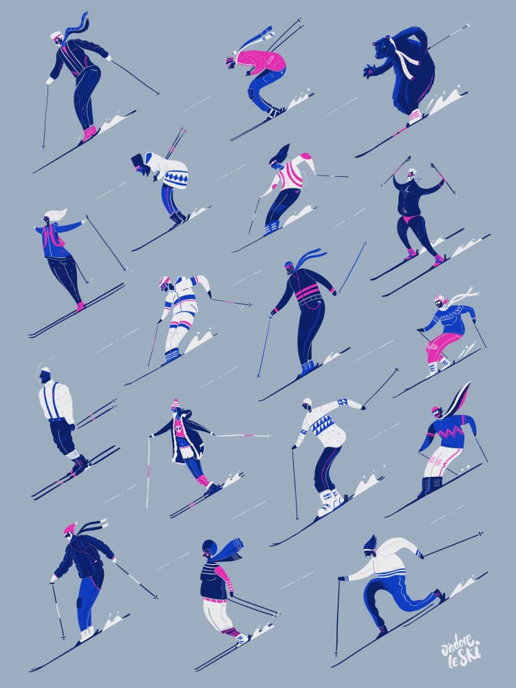 Dynamic Skiing Scene by Mark Harrison — canvas wall art