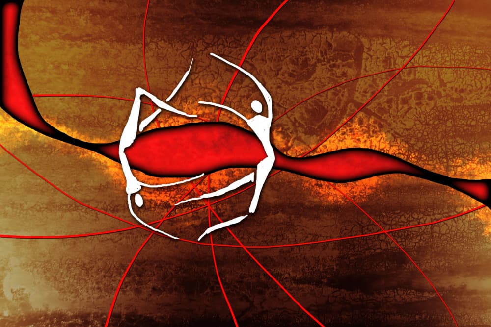 Abstract Red Dance by Rafal Kulik — canvas wall art