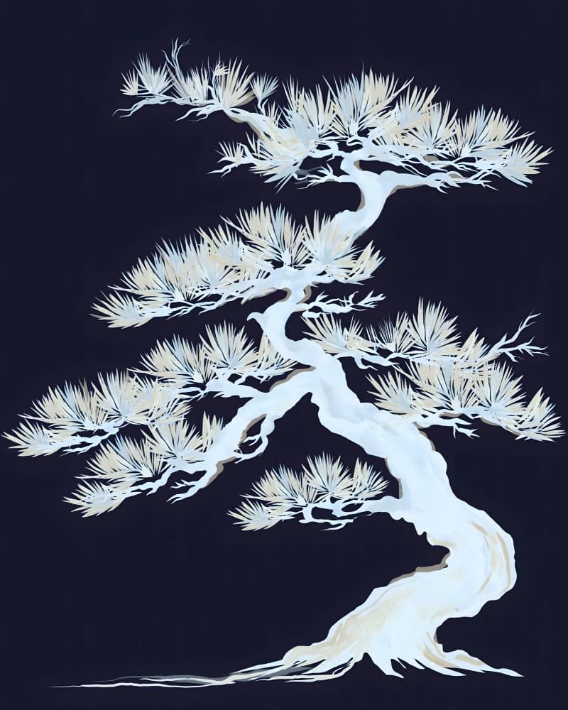 White Bonsai Tree by Josie George — canvas wall art