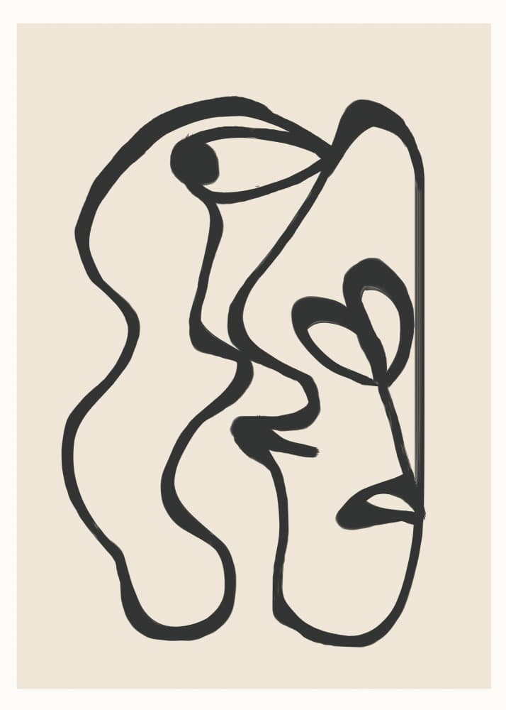 Two Abstract Faces by Nadjaa — canvas wall art