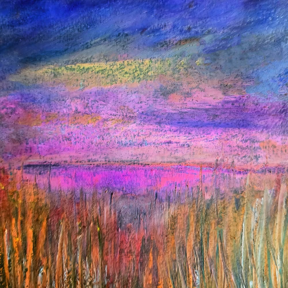 Purple Sunset Marsh by Justyna Jaszke — canvas wall art