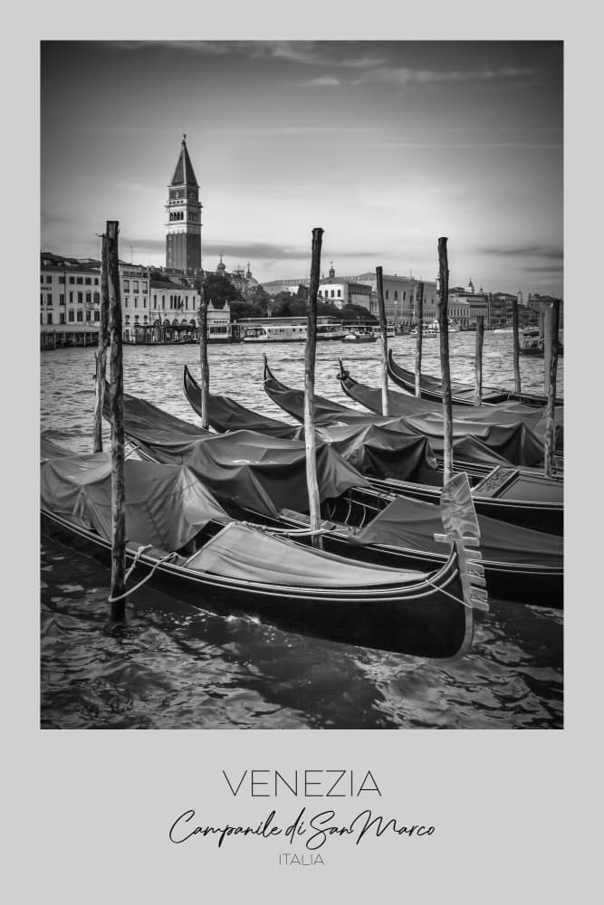 Venice Gondolas And Campanile by Melanie Viola — canvas wall art