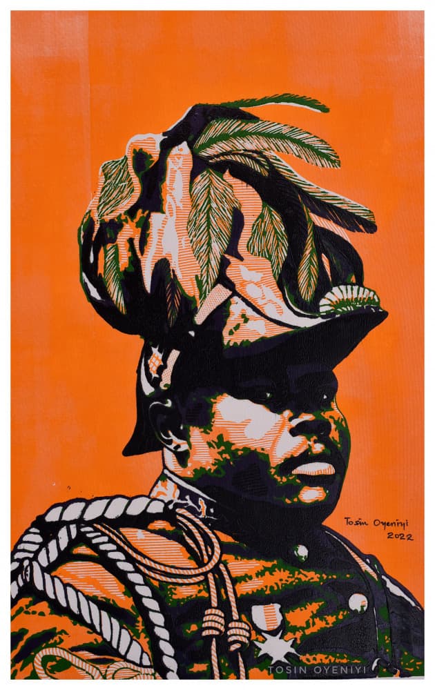 Distinguished Officer Portrait by Tosin Oyeniyi — canvas wall art