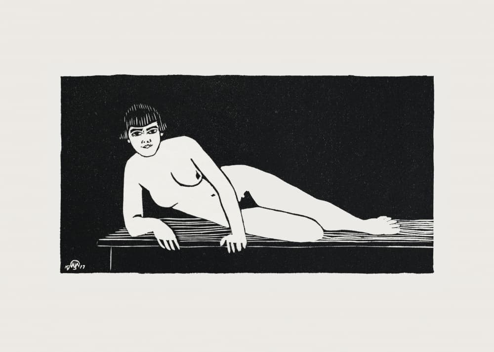 Reclining Nude Figure by Samuel Jessurun — canvas wall art