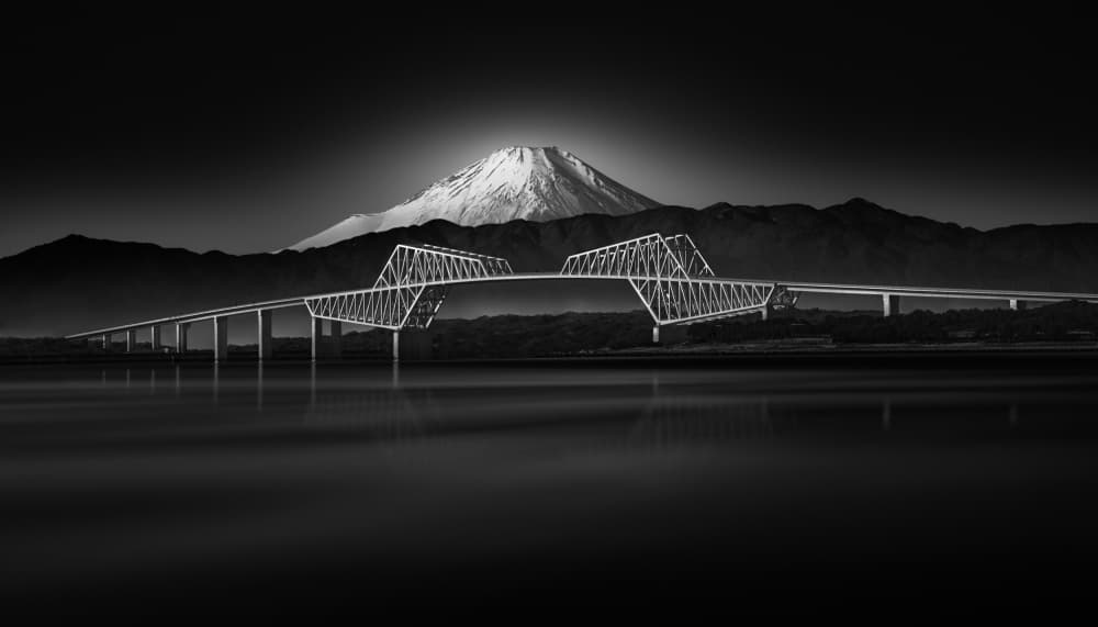 Mount Fuji Bridge by Shuchuan Liu — canvas wall art