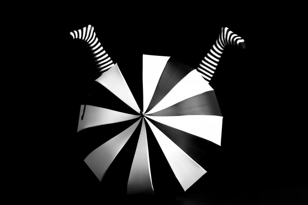 Striped Umbrella Legs by Shay Lev Ari — canvas wall art