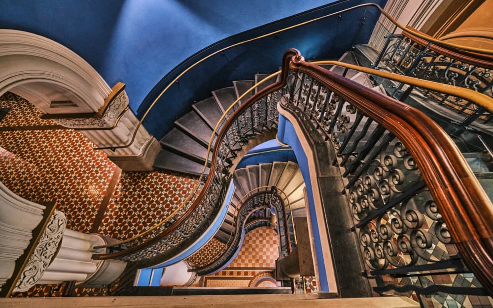 Ornate Winding Staircase by Avital Hershkovitz — canvas wall art