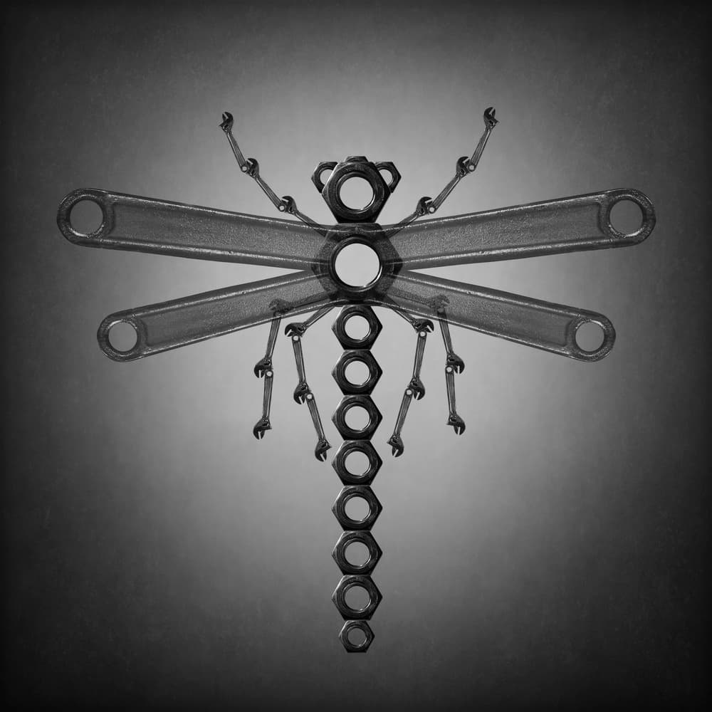 Metal Dragonfly Sculpture by Victoria Glinka — canvas wall art