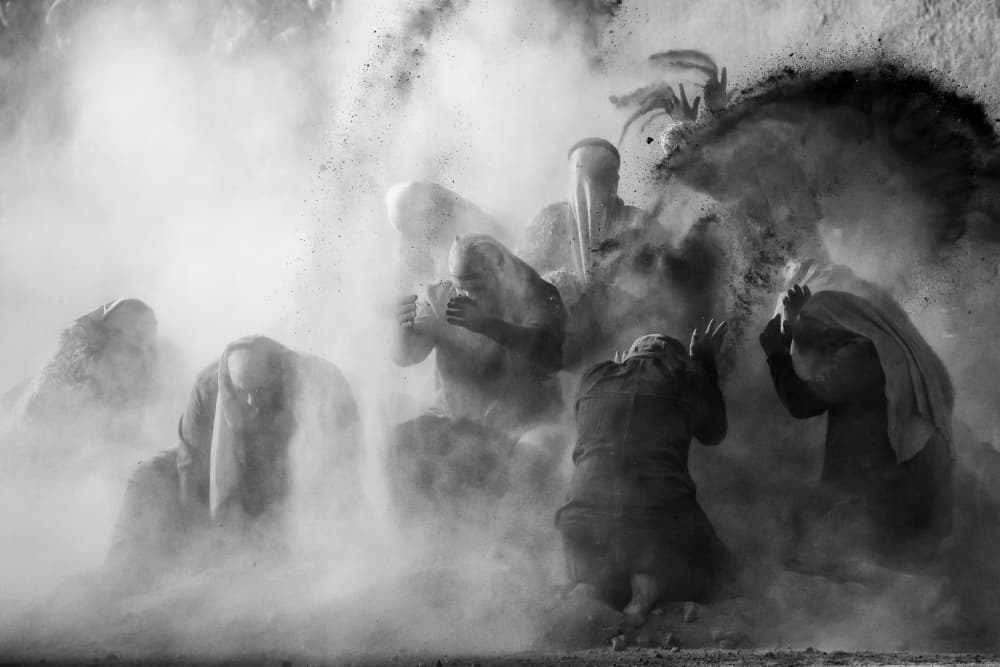 Grieving Dust Figures by Mohammadreza Momeni — canvas wall art