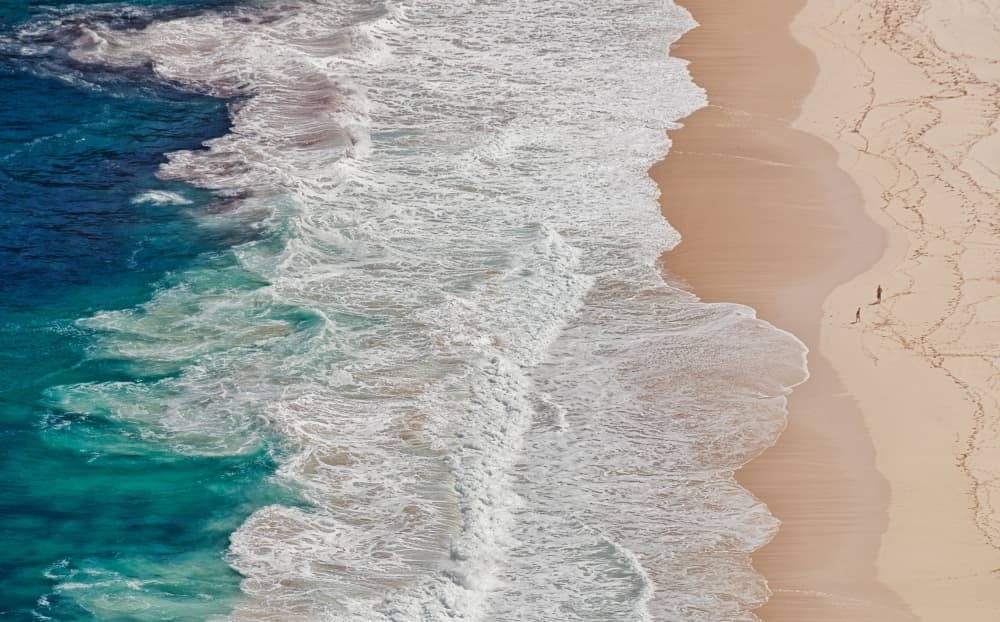 Aerial Beach Waves by Andreas Feldtkeller — canvas wall art
