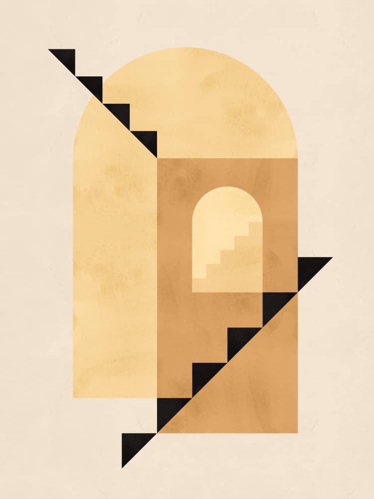 Abstract Geometric Arch by Vitor Costa — canvas wall art