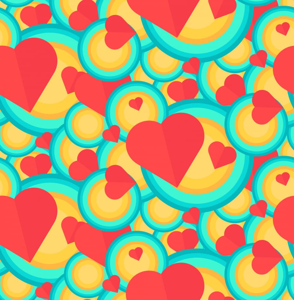 Romantic Heart Pattern by Marika Barsrsind — canvas wall art