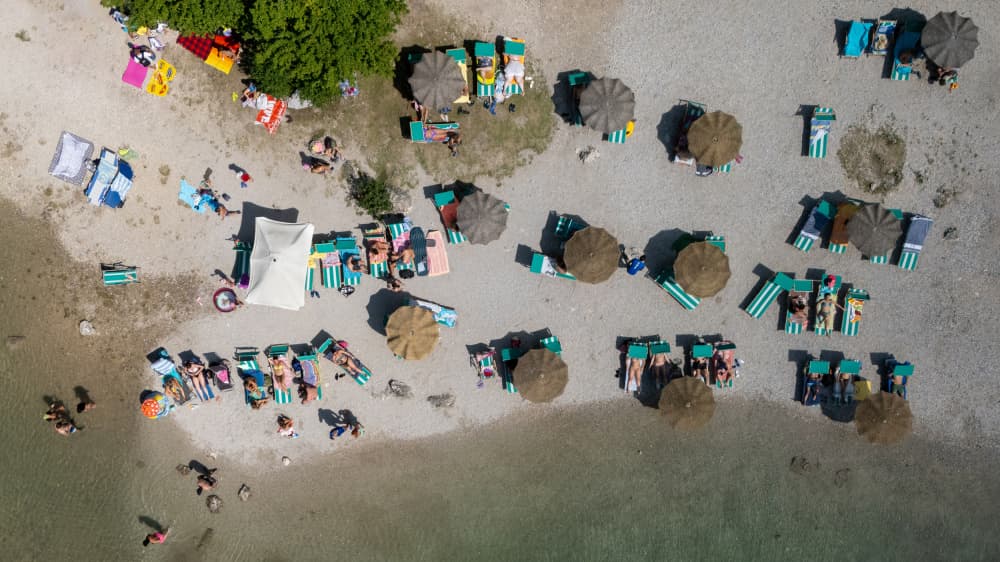 Aerial Summer Beach Day by Primož Kožuh — canvas wall art