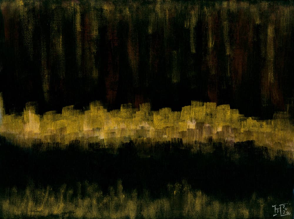 Abstract Night City by Tim Hoinkis — canvas wall art