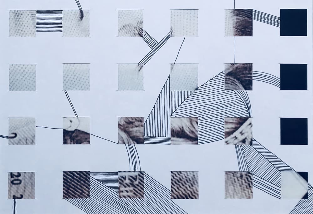 Geometric Grid Pattern by kellymariesmith — canvas wall art