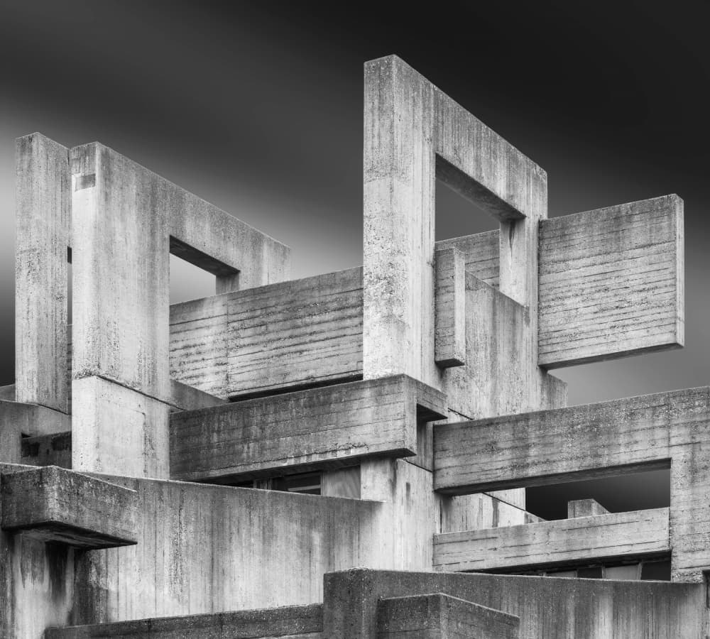 Brutalist Concrete Forms by Roland M Schwerdtfeger — canvas wall art