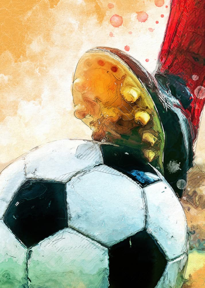 Football 1 sport art by Justyna Jaszke — canvas wall art