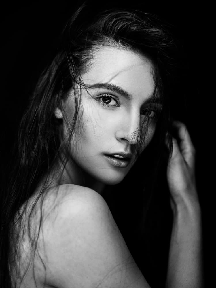 Intense Female Gaze by Martin Krystynek MQEP — canvas wall art