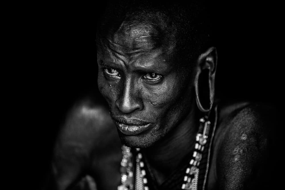 Intense African Man Portrait by Vedran Vidak — canvas wall art