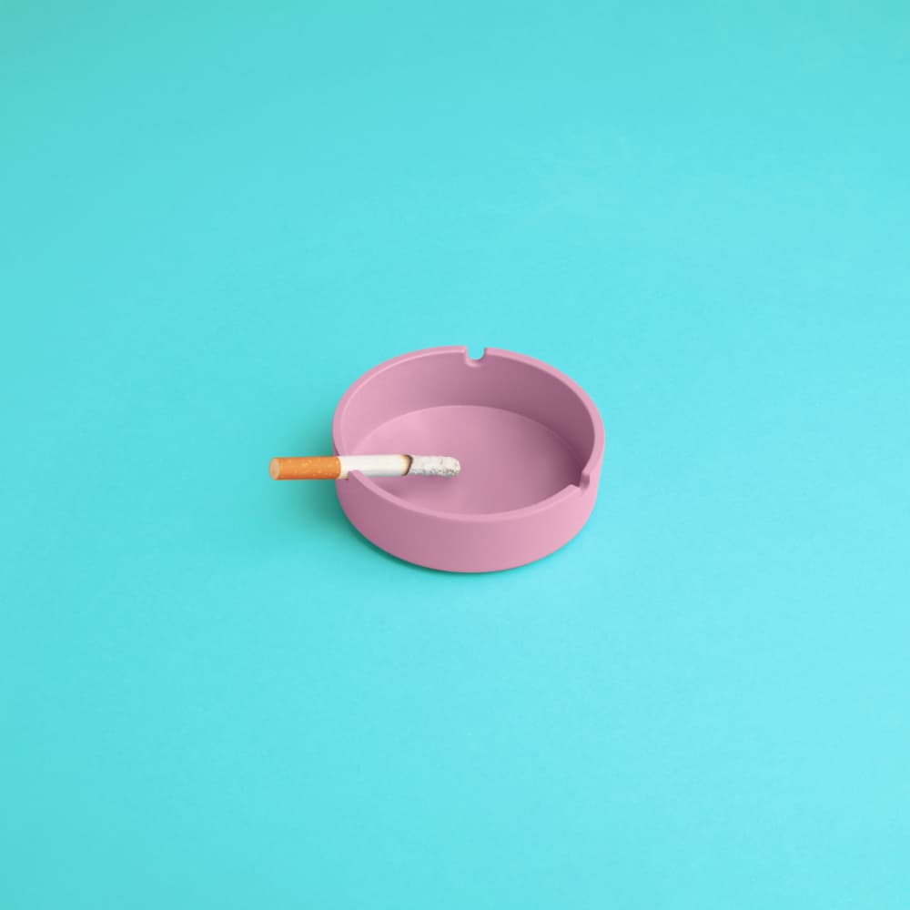 Pink Ashtray Cigarette by Julia Ramiro — canvas wall art