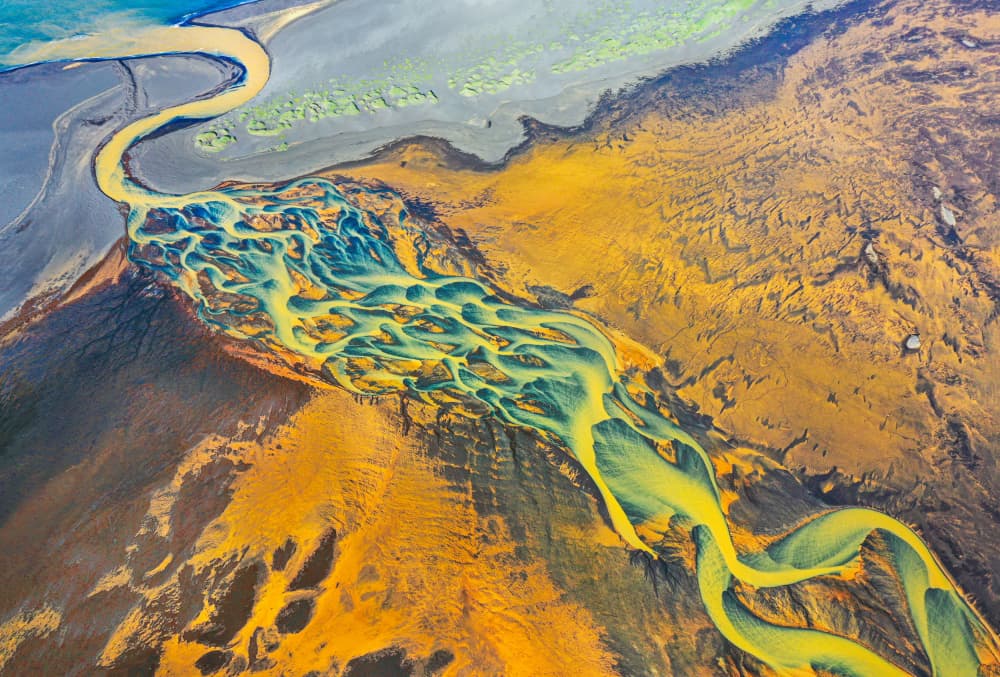 Vibrant Braided River by James Cai — canvas wall art