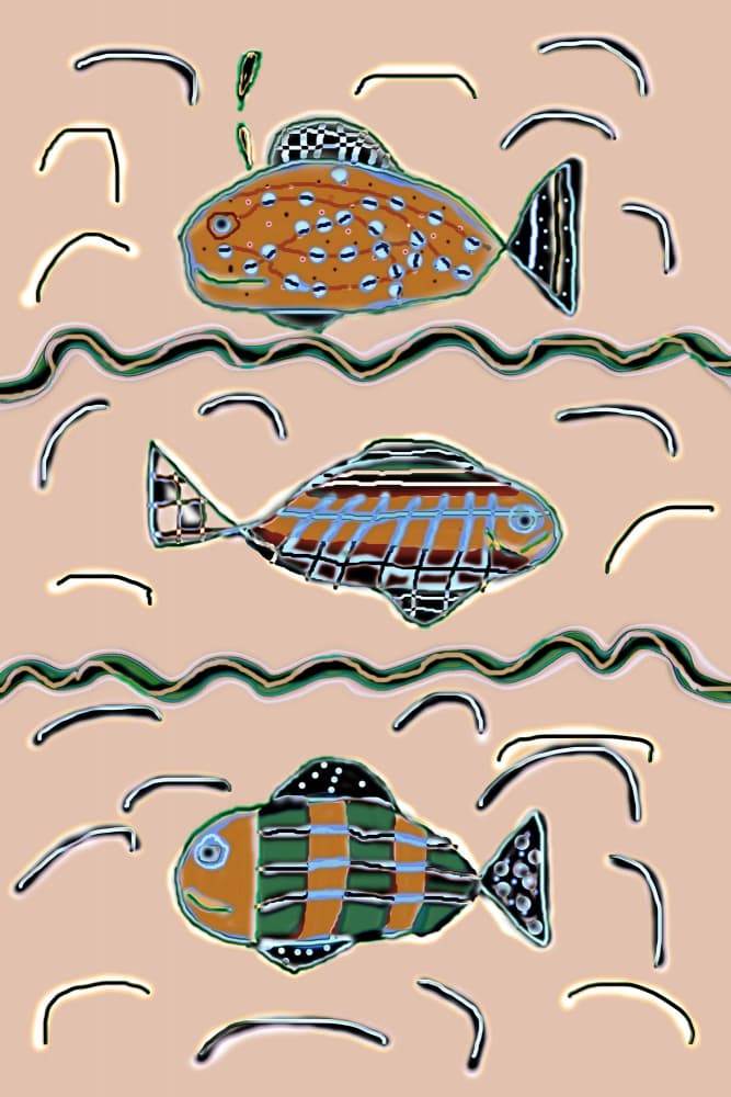 Colorful Whimsical Fish by Christina Sillen — canvas wall art