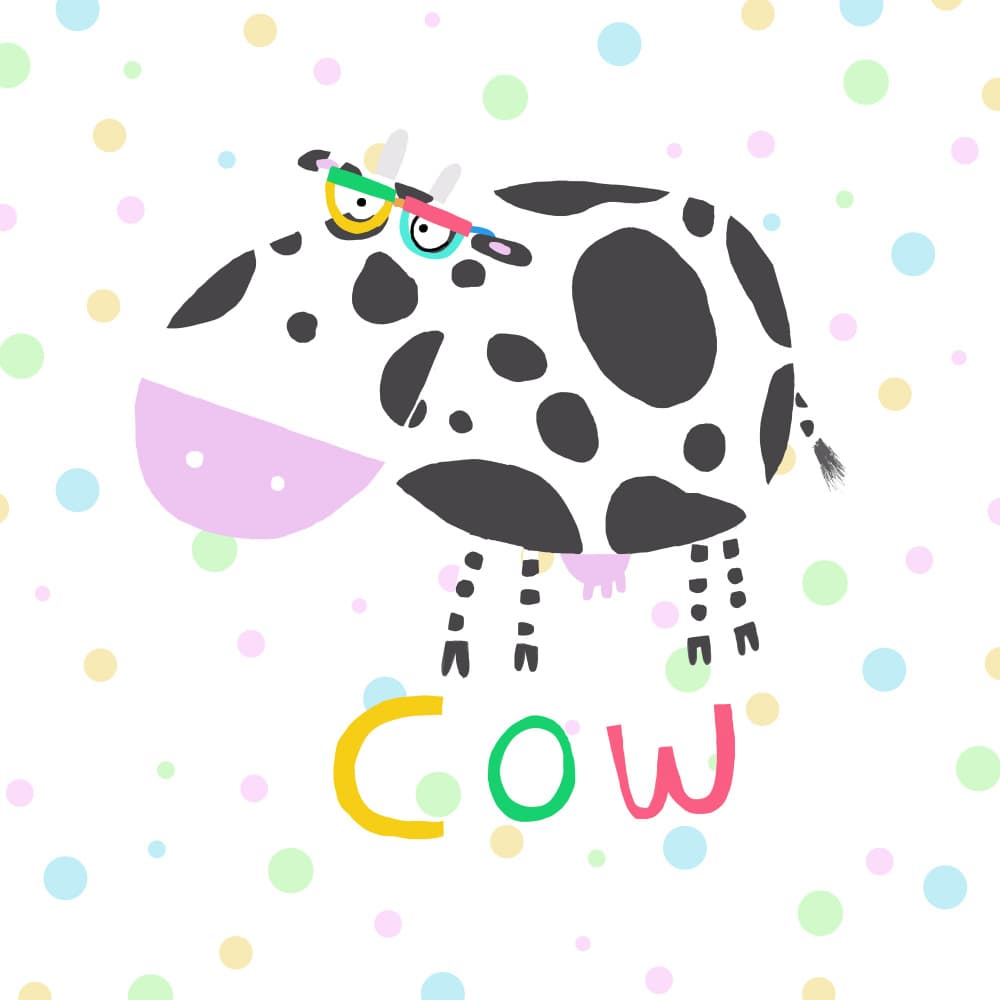 Playful Spotted Cow by Carla Daly — canvas wall art
