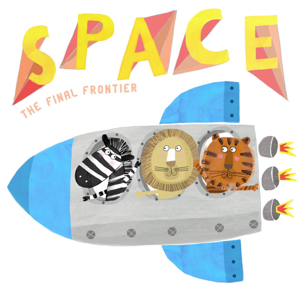 Safari Space Adventure by Carla Daly — canvas wall art