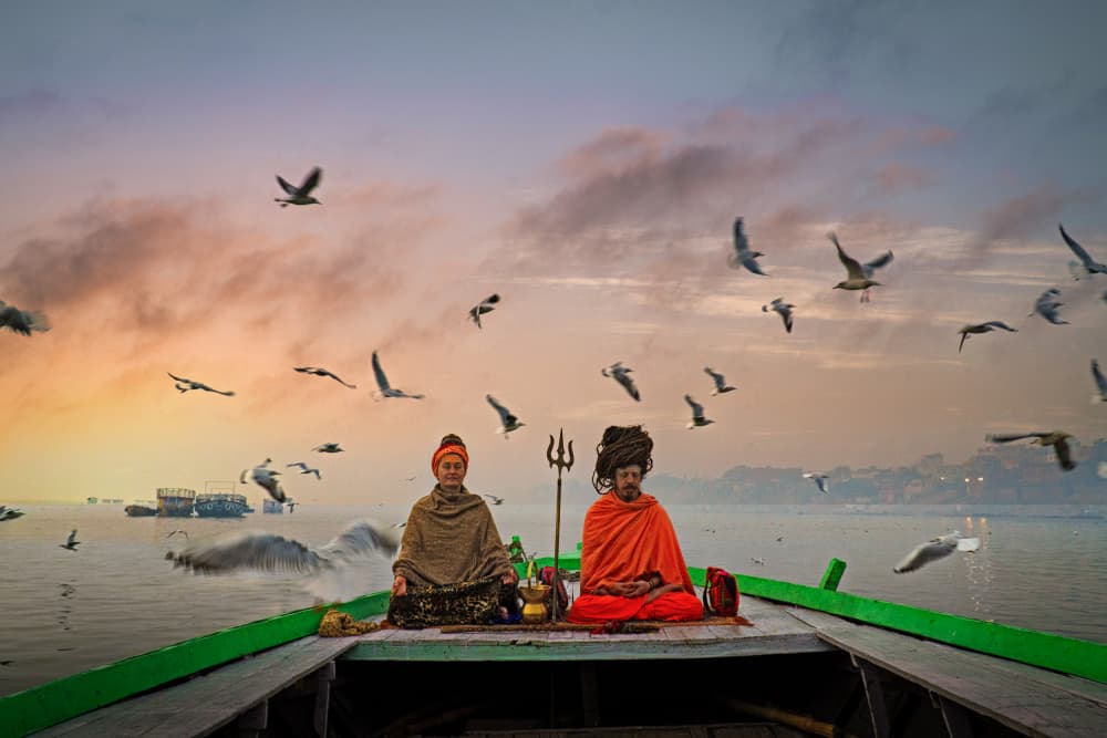 Morning River Meditation by Rahul Wedpathak — canvas wall art