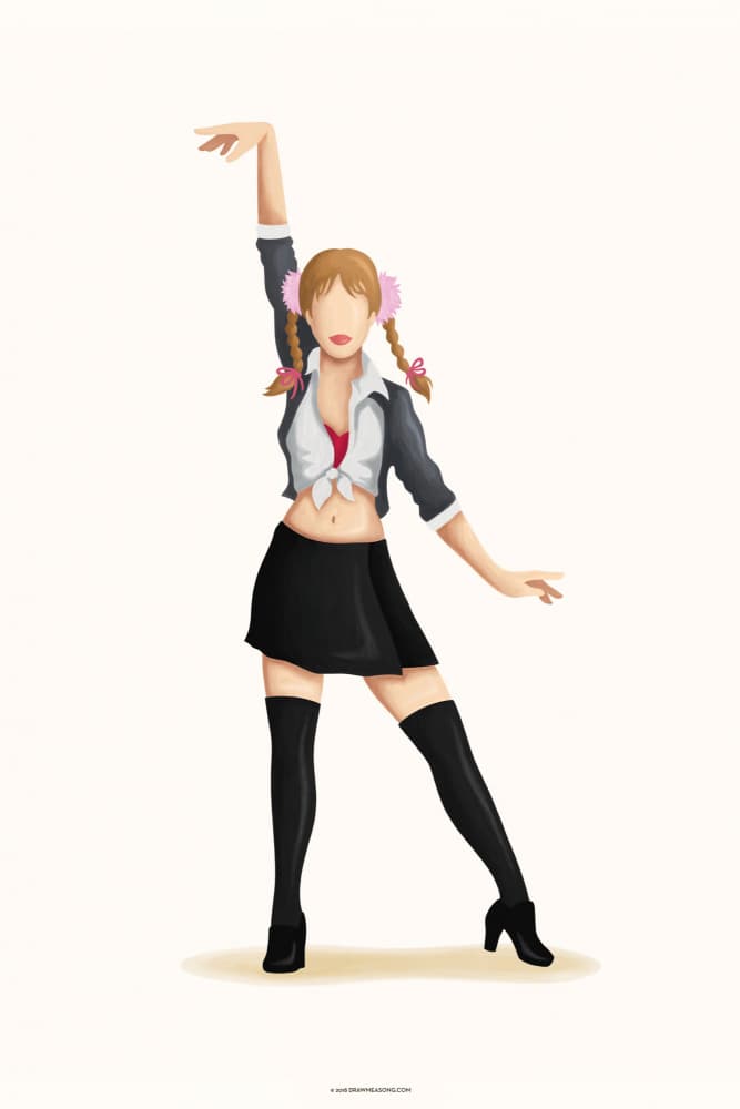 Iconic Schoolgirl Pose by Nour Tohme — canvas wall art
