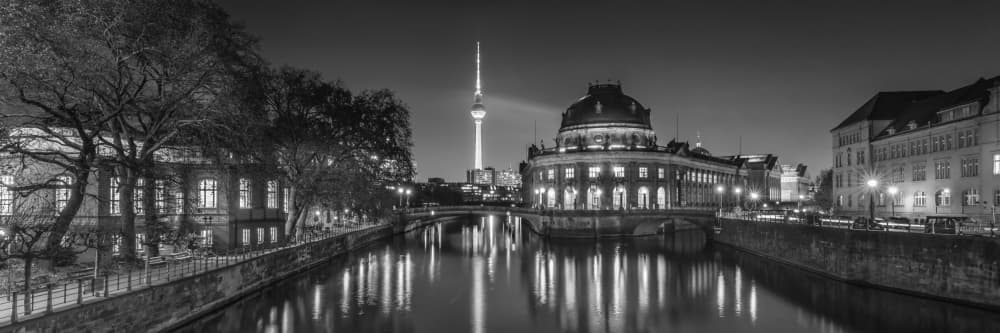 Illuminated Berlin Night by Melanie Viola — canvas wall art