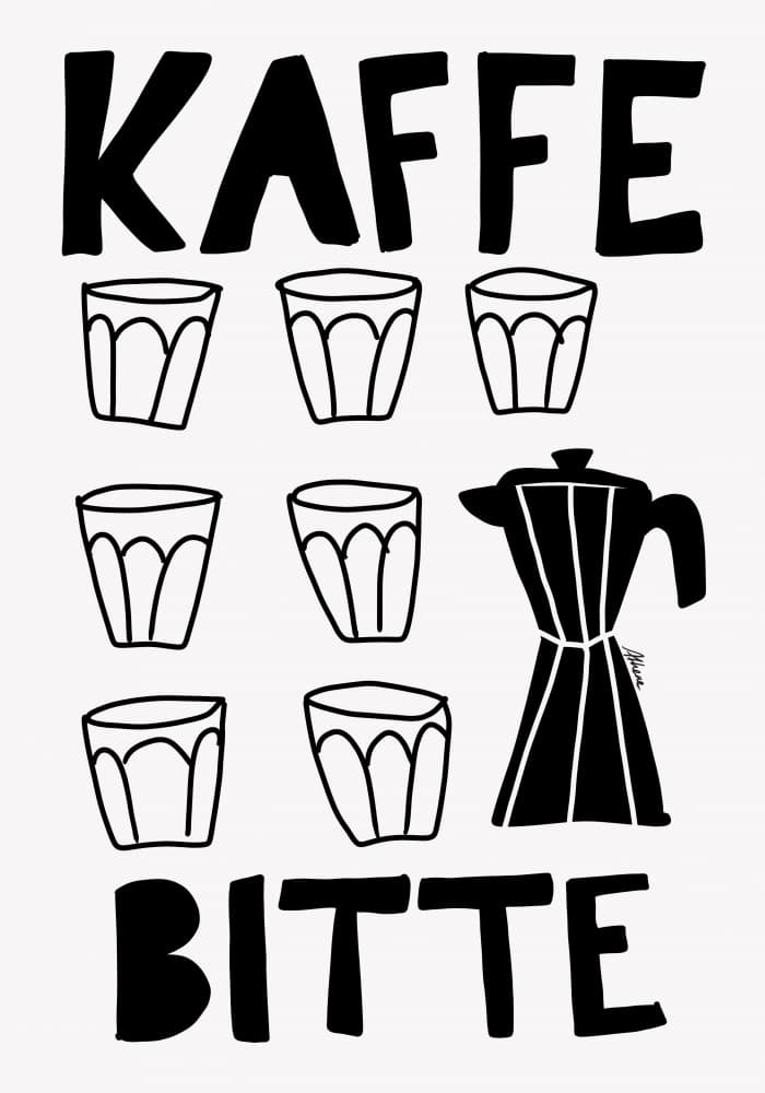 Kaffe Bitte by Athene Fritsch — canvas wall art
