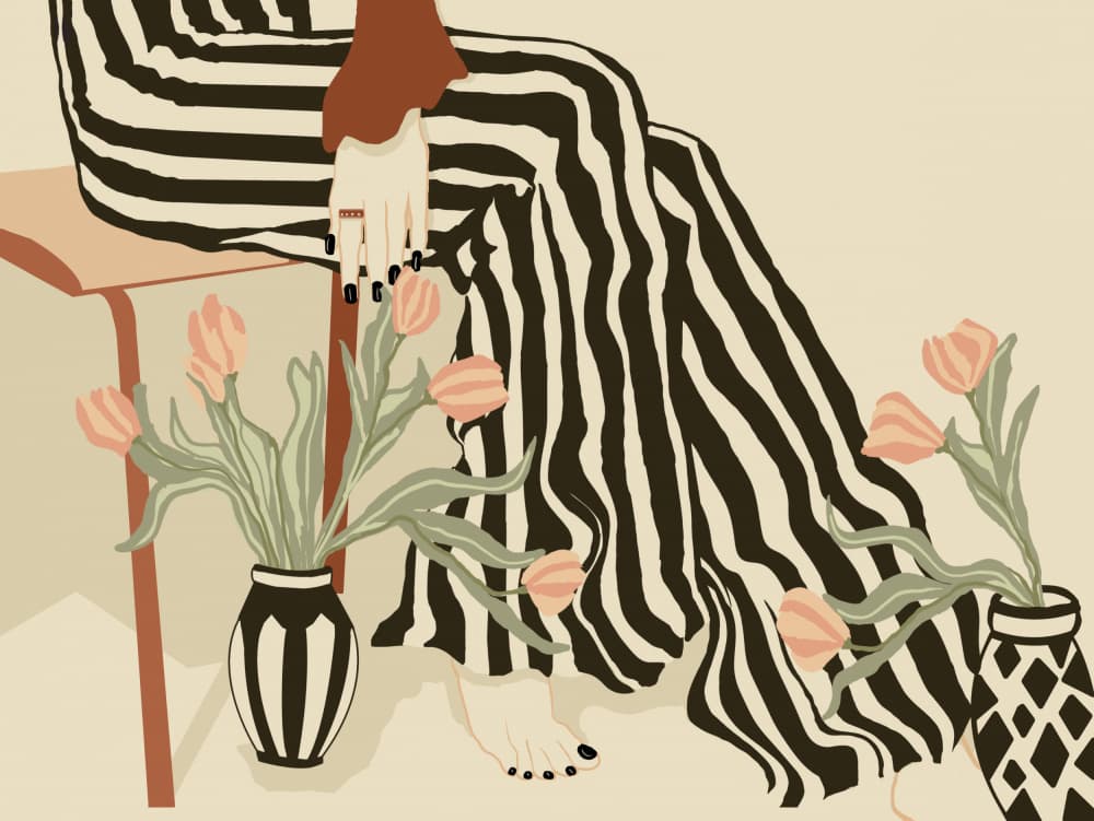 Striped Pants and Tulips