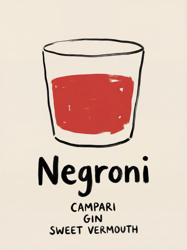 Classic Negroni Cocktail by Andreas Magnusson — canvas wall art