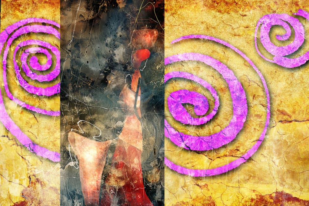 Tribal Woman Spirals by Rafal Kulik — canvas wall art