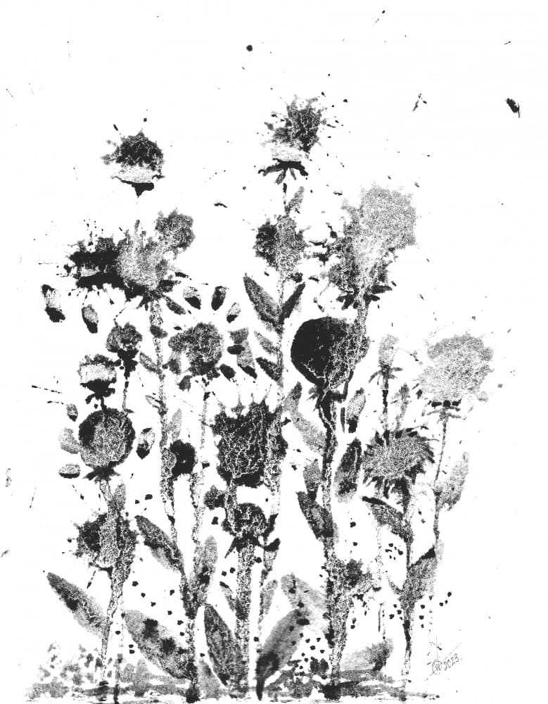 Ink Splatter Flowers