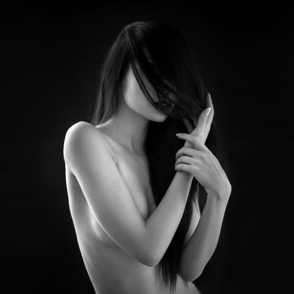 Mysterious Woman Dark Hair by Bobby Kostadinov — canvas wall art