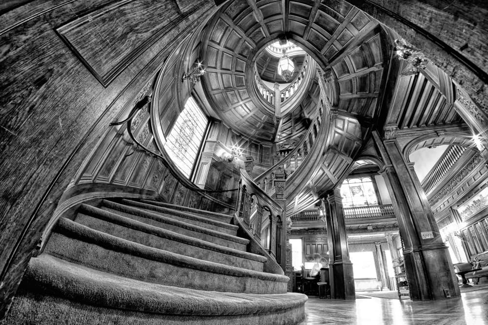 Dramatic Grand Staircase by Andrea Izzotti — canvas wall art