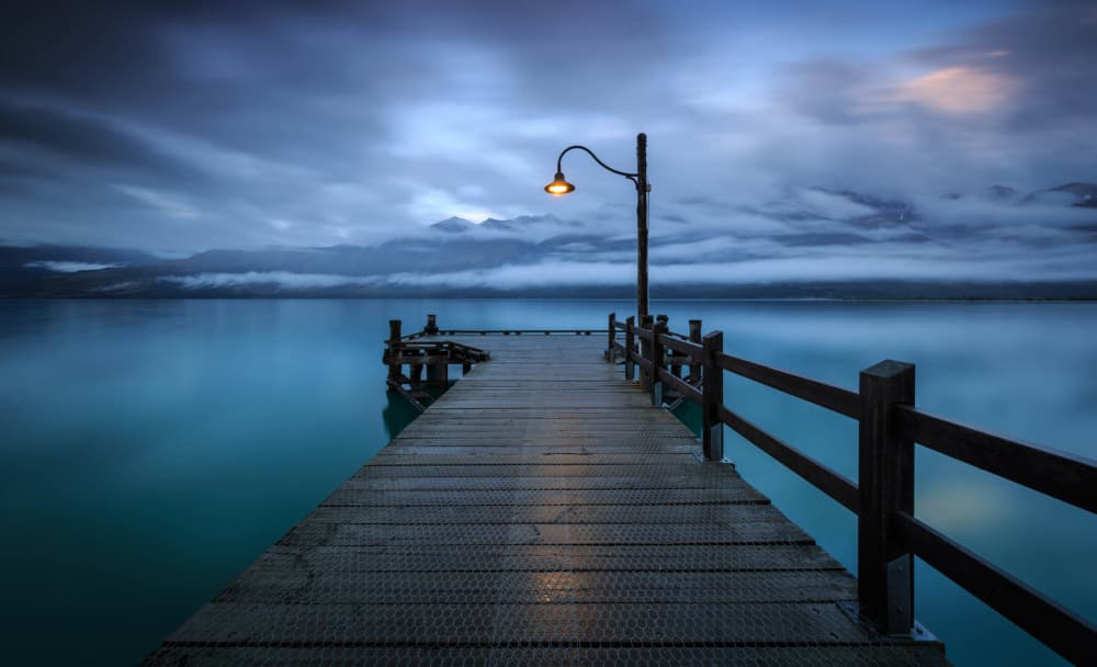Twilight Lake Pier by Raimondo Restelli — canvas wall art