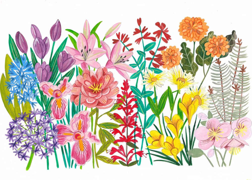 Flowers in the Garden by Caroline Bonne Müller — canvas wall art