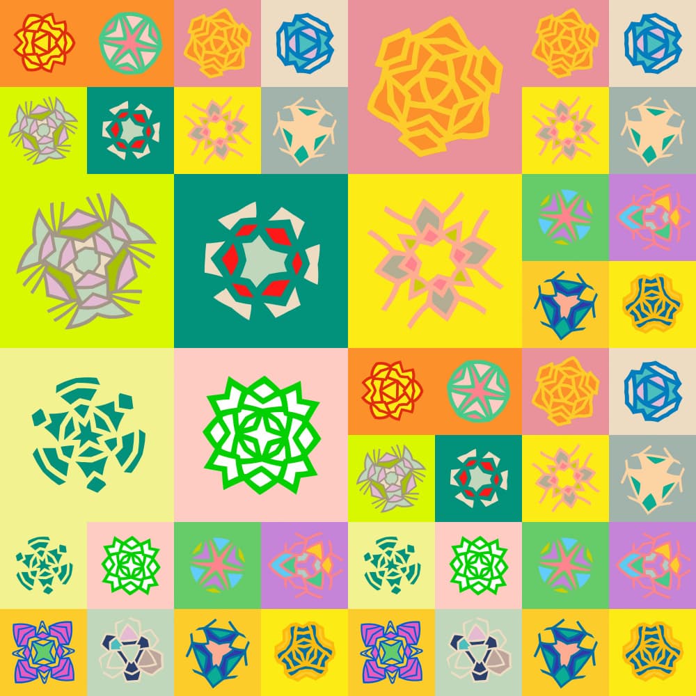 Colorful Geometric Patterns by Vivian Kim — canvas wall art