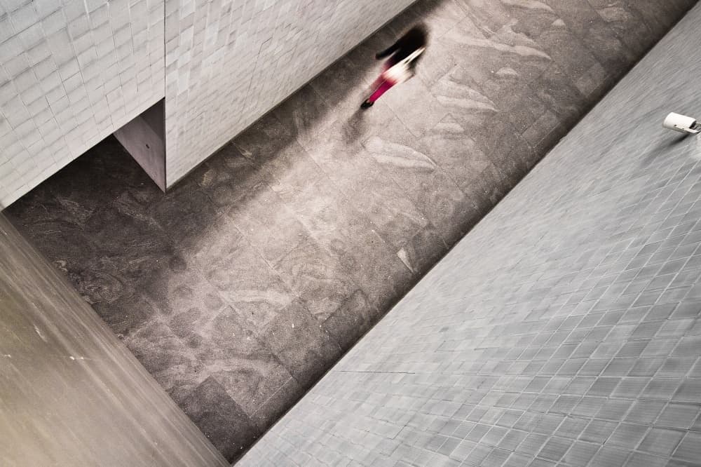 Lone Figure Modern Hallway by Rui Ferreira — canvas wall art