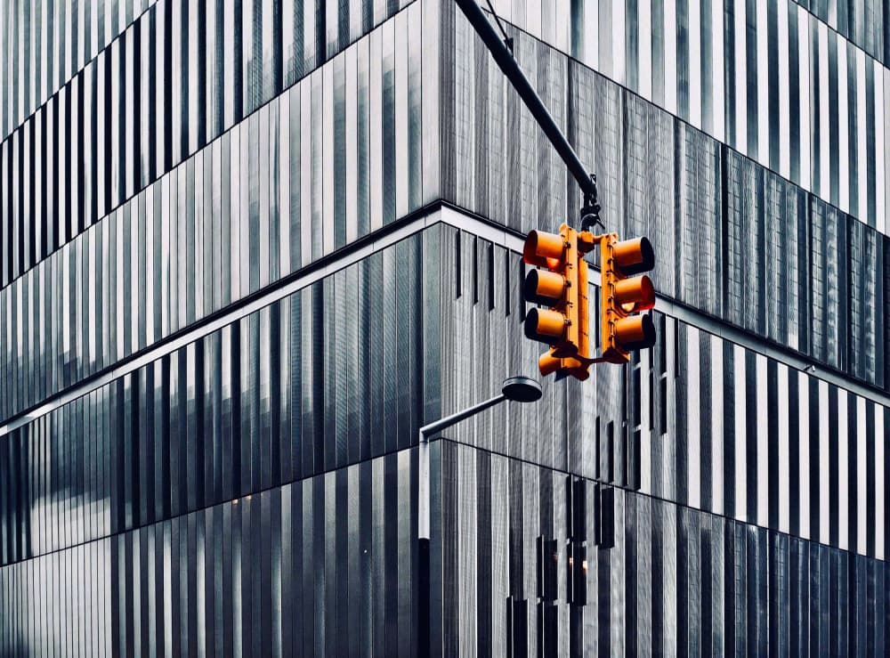 Geometric Traffic Light by Arnon Orbach — canvas wall art
