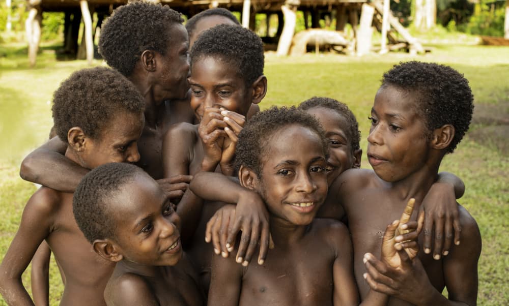 Joyful Island Children by Iris Wiener — canvas wall art