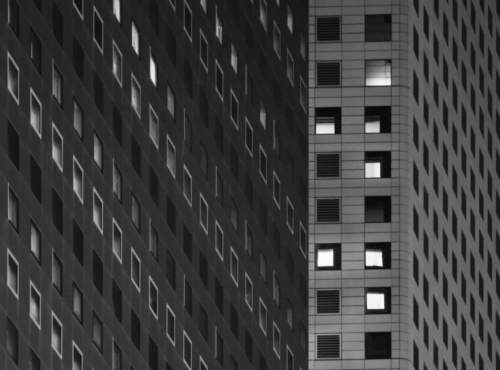 Geometric Building Lights by HAN dong hee — canvas wall art