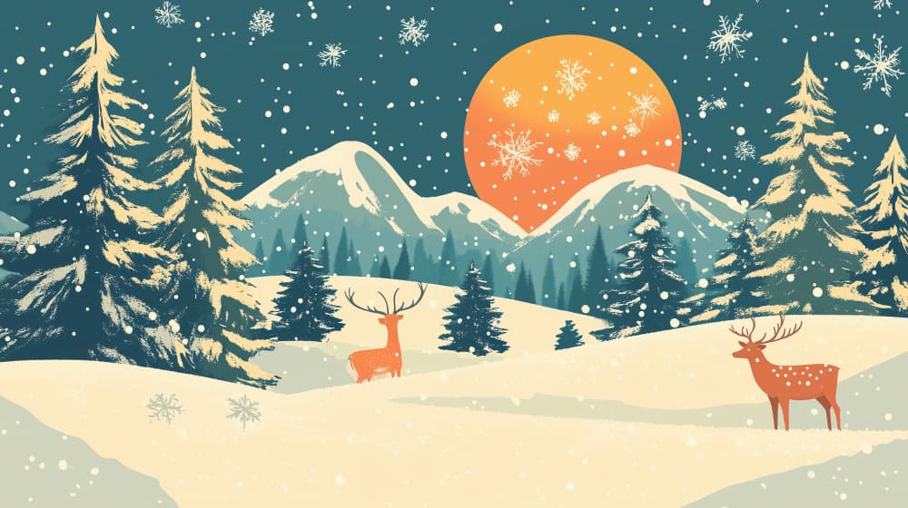 Moonlit Winter Deer by Pictufy Studio IV — canvas wall art